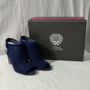 Vince Camuto Women's Navy Open-Toe Heels